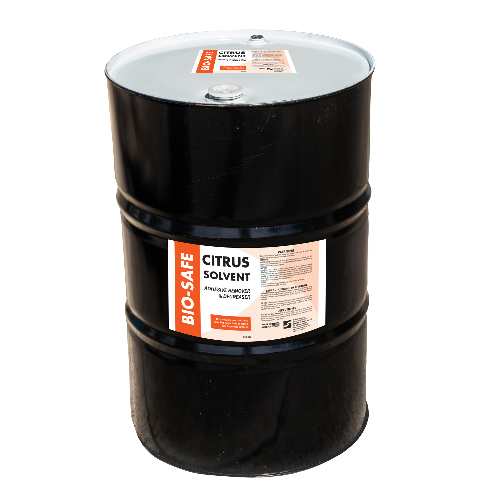 SOCAR Bio-Safe Citrus Adhesive Remover Degreaser - 55 Gal., Model# SCO-BSS-55